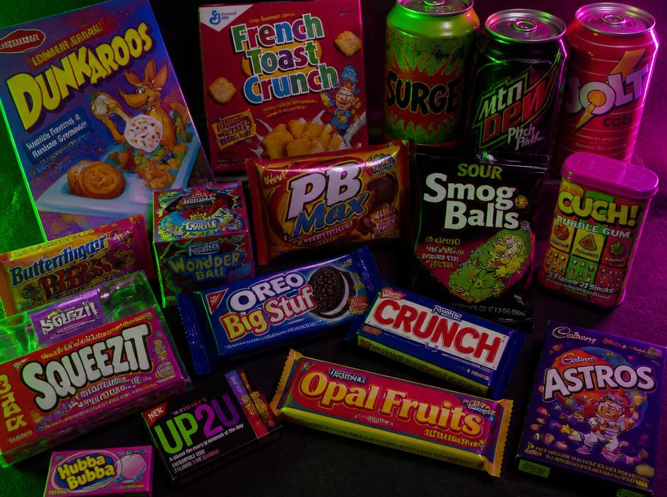 90er Snacks: vergessene Süßigkeiten und Getränke